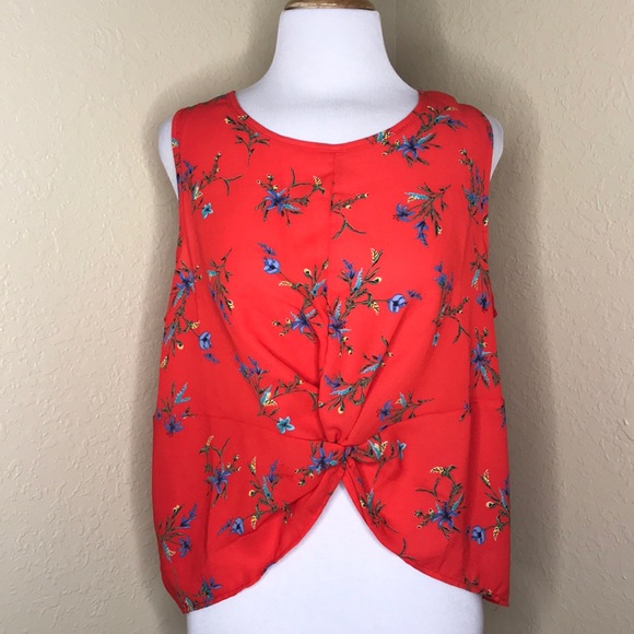 Sienna Sky Tops - NWT Sienna Sky |Front Twist Floral Blouse Tank Top